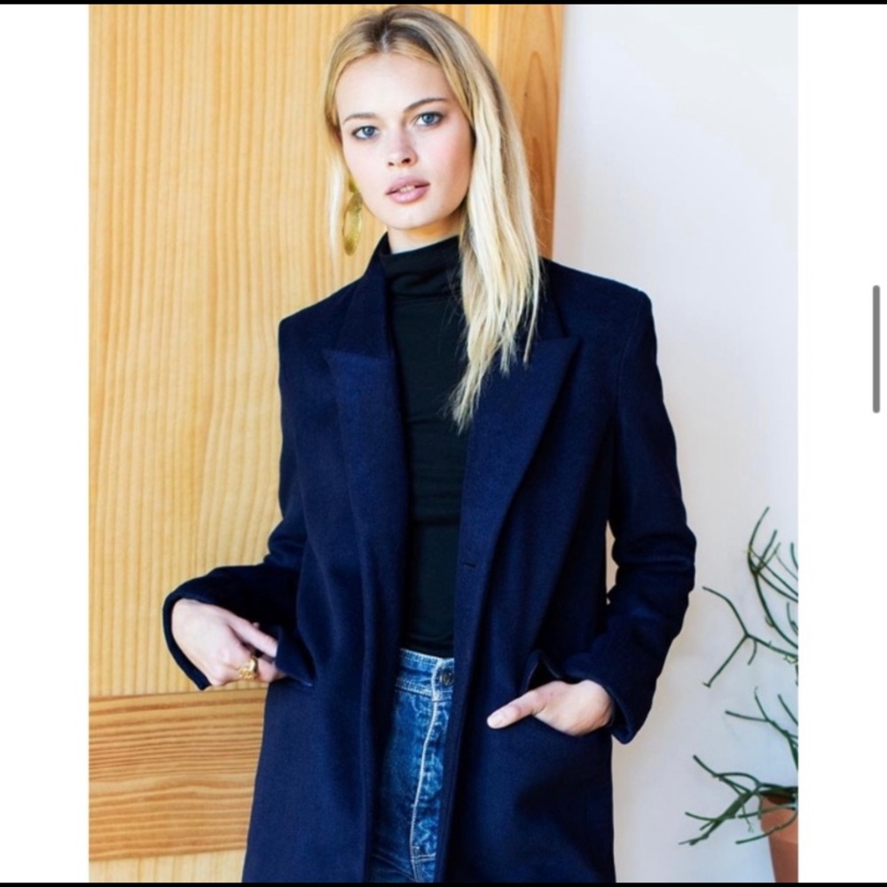 🆕 Emerson Fry James Navy Cashmere Wool Blazer